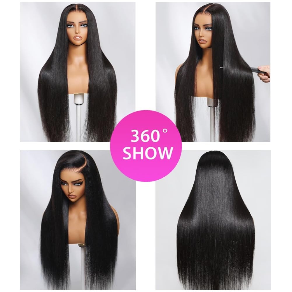24 Inch 200% Density HD Lace Glueless Wig, Pre Plucked & Bleached, Straight Clos