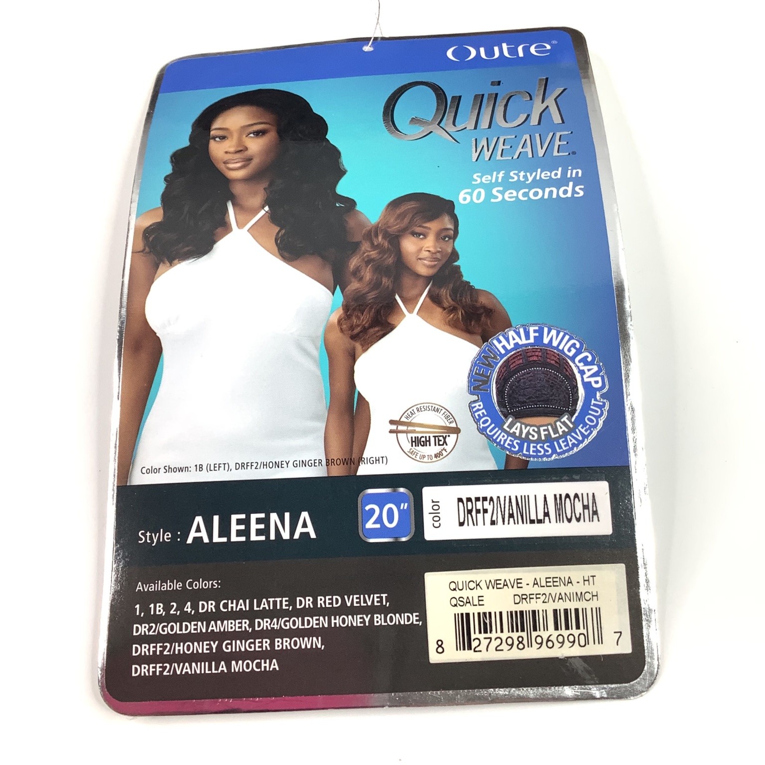 Outre Quick Weave ALEENA Half Wig 20″ DRFF2/VANILLA MOCHA Synthetic Wavy