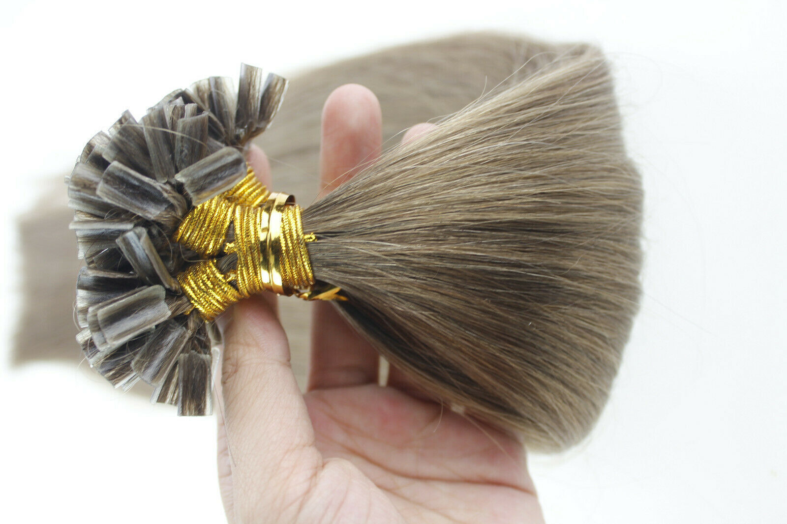 Keratin Bonded Nail U Tip Remy Human Hair Extensions Highlight Blonde Thick 100g