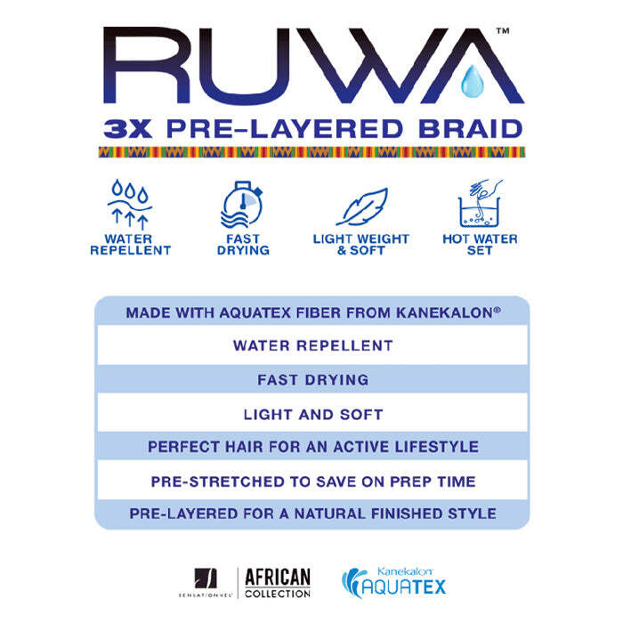 Sensationnel African Collection Pre-Layered Crochet Braid – 3X Ruwa 24″