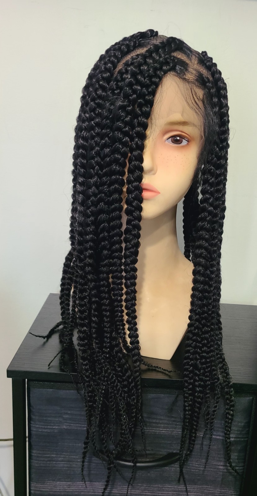 Braided Wig Glueless,Double Full Lace Hd ,22 inch Black,natural Look.