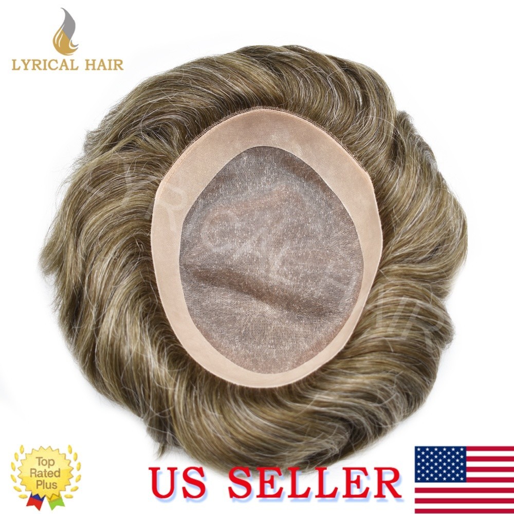 Lyrical Hair Mens Toupee Monofilament Wig Human Hair System Durable Hairpiece US