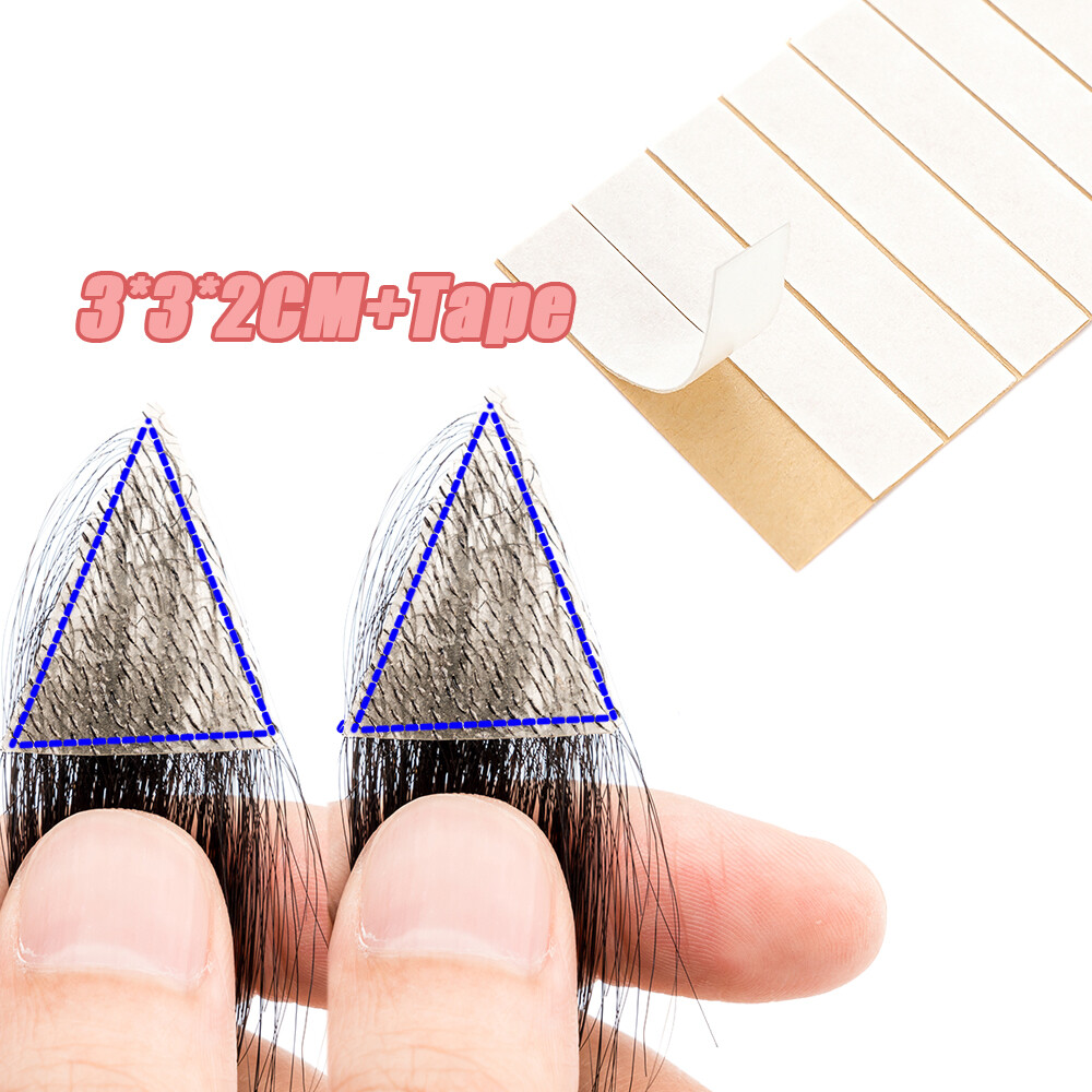 Temple Hair Patches Human Hair Pieces Skin Base Cover-Up Frontal Hairline Toupee
