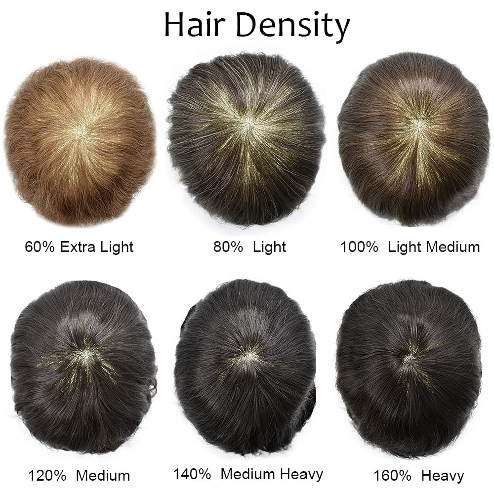 Mens Hair Piece Full French Lace Real Human Replacement System Hair Breathable T