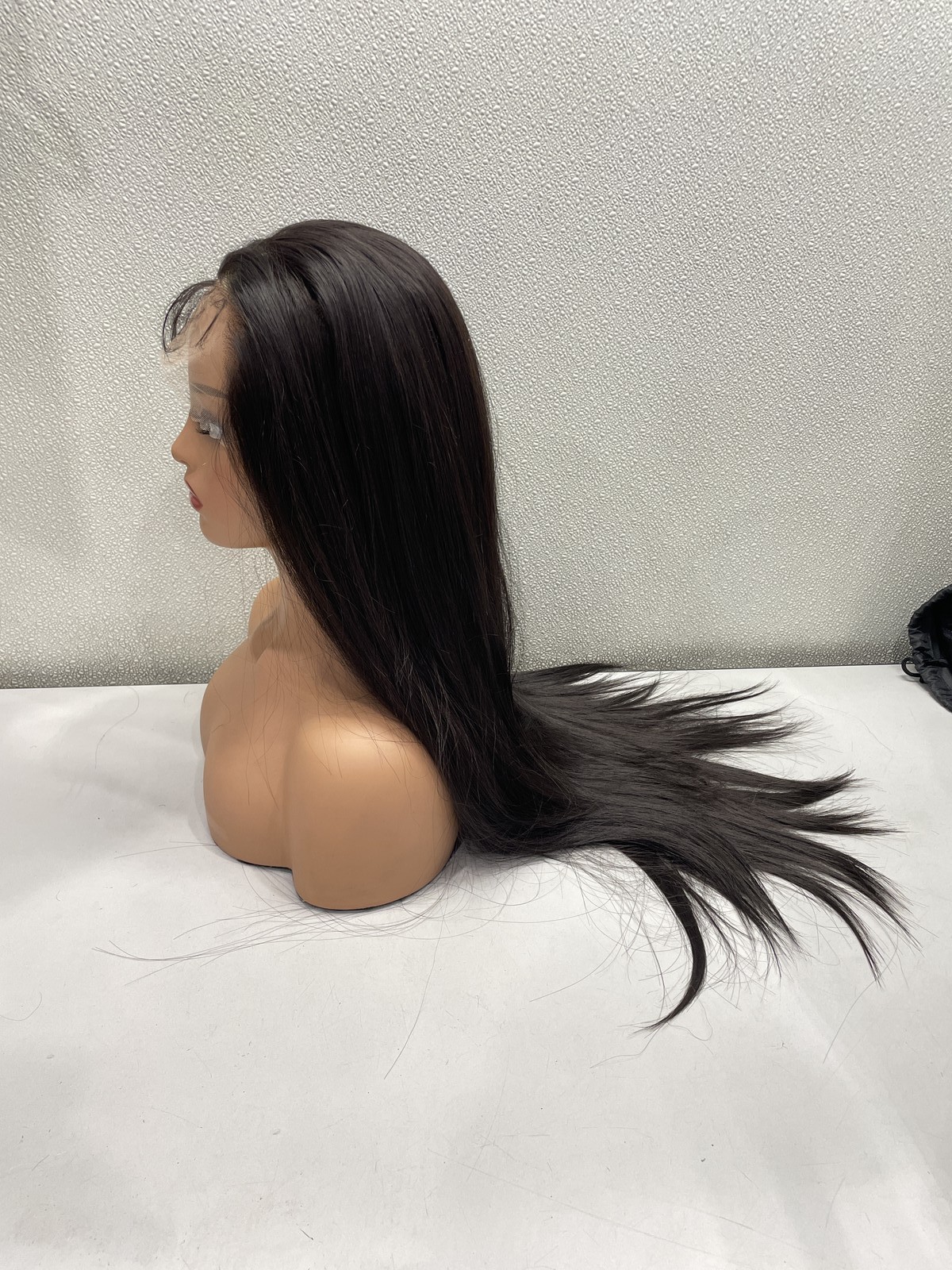 High-End Wigs Dark Brown Straight Synthetic Hair Lace Front Glueless Wig, 28″