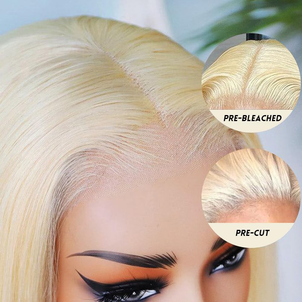 Hoscod 613 Bob Wig Human Hair 4×4 Glueless Straight Bob Wigs Wear And Go Glueles
