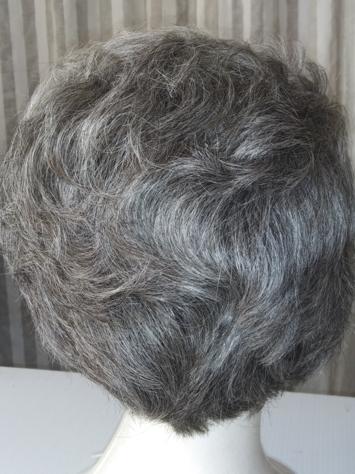 Silver Gray Wig Short Wavy Pixie Ash Blonde Layered Synthetic Full