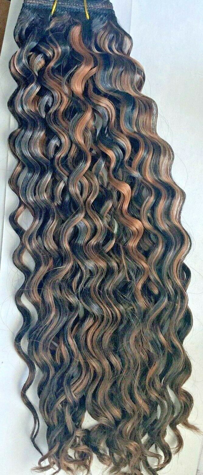1 Packs Most Advanced Synthetic Wavy Hair Extensions Tangle Free 18″ Color:1B/30