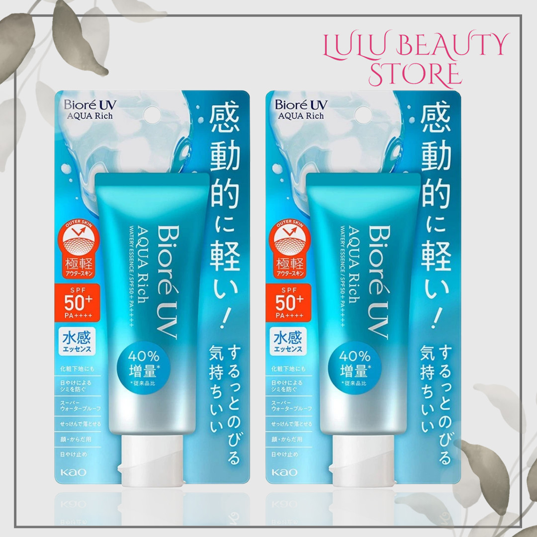KAO Biore UV Aqua Rich Watery Essence 2 Pack Sunscreen SPF50+/PA++++ 70g!
