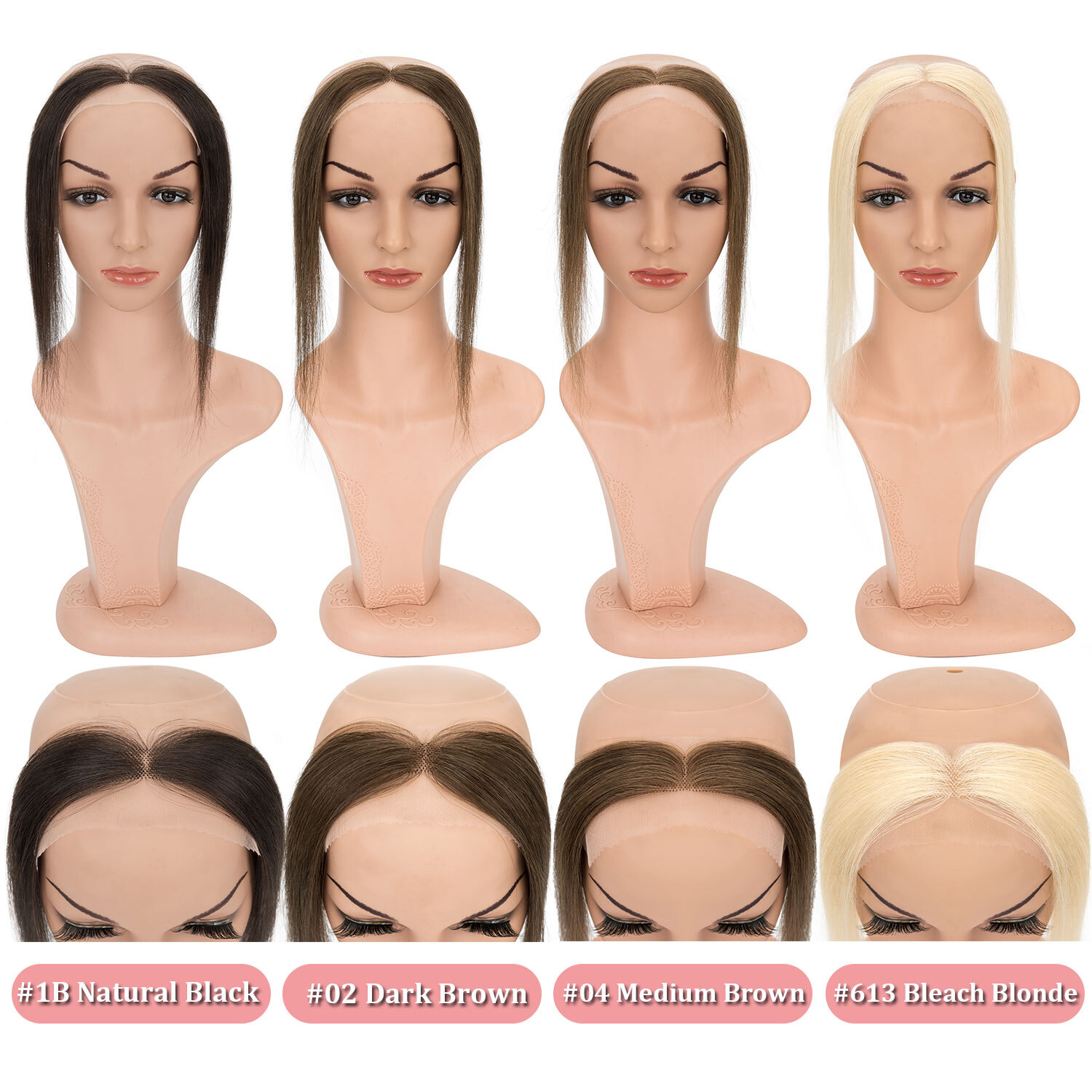 USA FULL LACE HAND-TIED FRONT HAIRLINE HUMAN HAIR PATCHES Hairpiece Women Topper