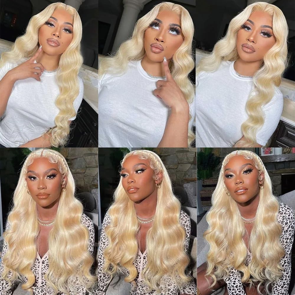 Freiuoke 28 30 32 Inch Blonde Human Hair Bundles 300G 613 Body Wave Bundle