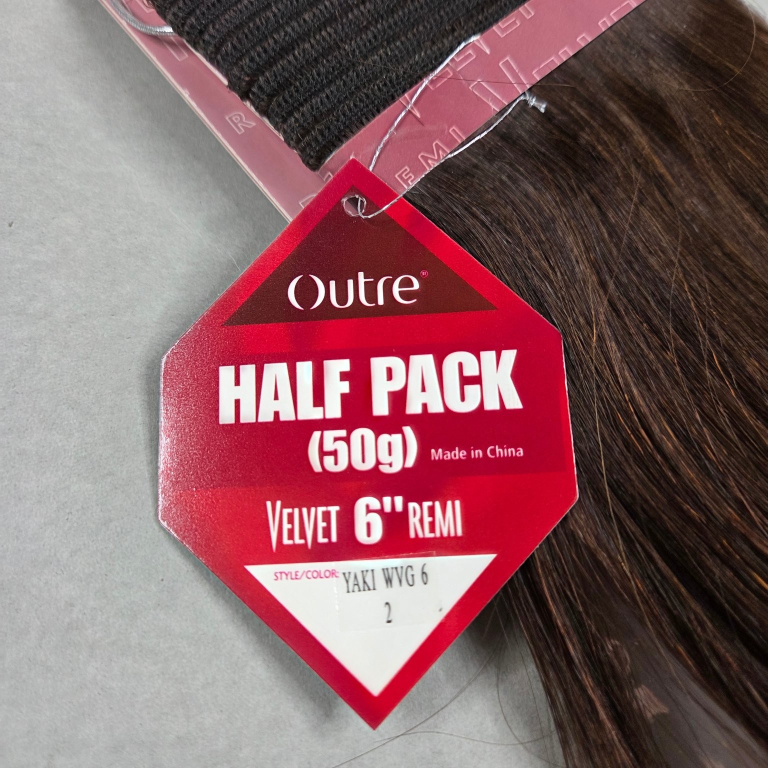Outre Velvet REMI Half Pack 100% Human Hair Extensions Yaki WVG 6″ Color 2
