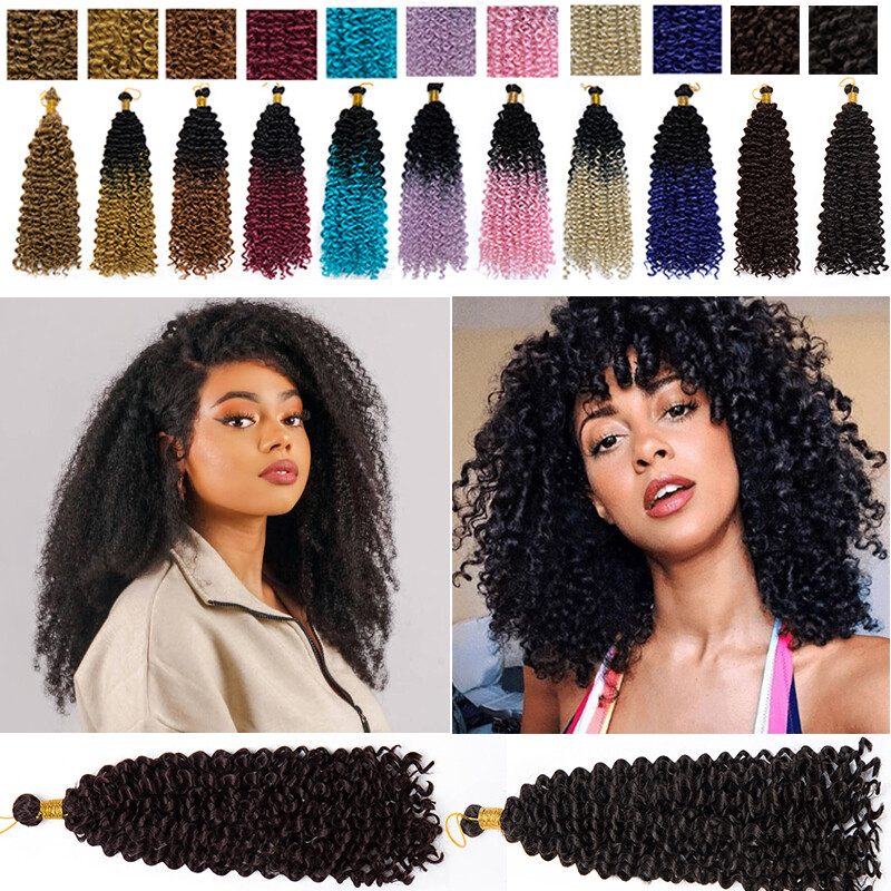 8-14″ Marley Bob Deep Water Wave Crochet Braids Hair Extensions Thick As Human