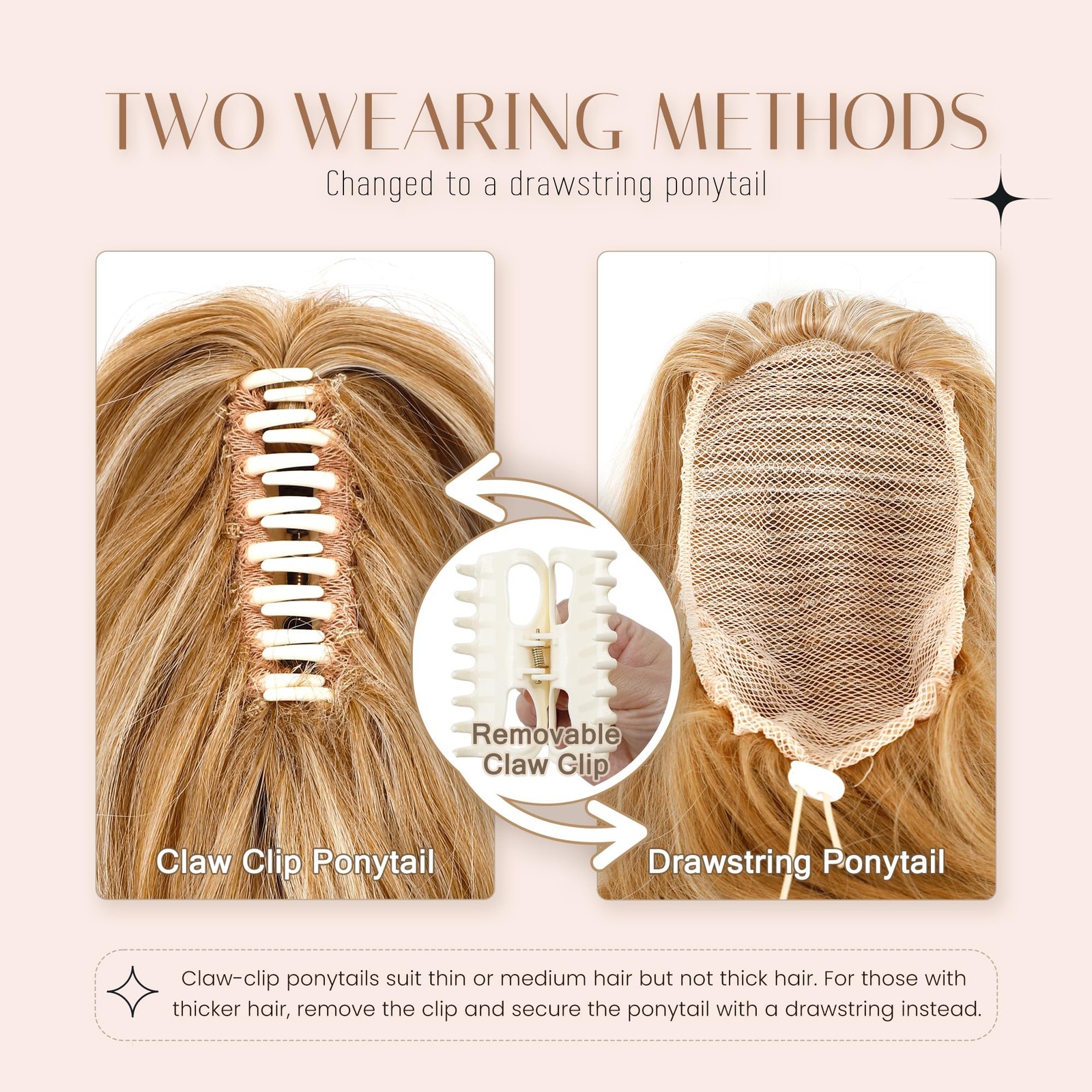 Curly Claw Clip Ponytail Extension 14 Inch Pony 14 Inch, #8 Coppery Brown