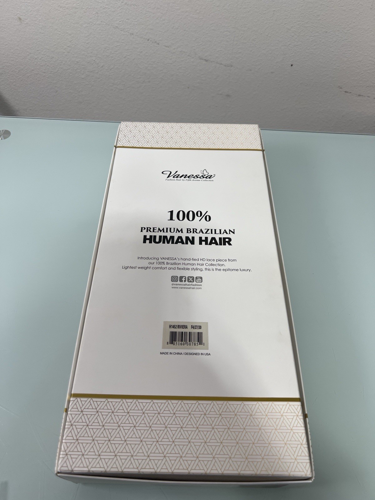 Vanessa Riviera Human Hair HD Lace Front Wig 13×5 F4 27 30 Open Box