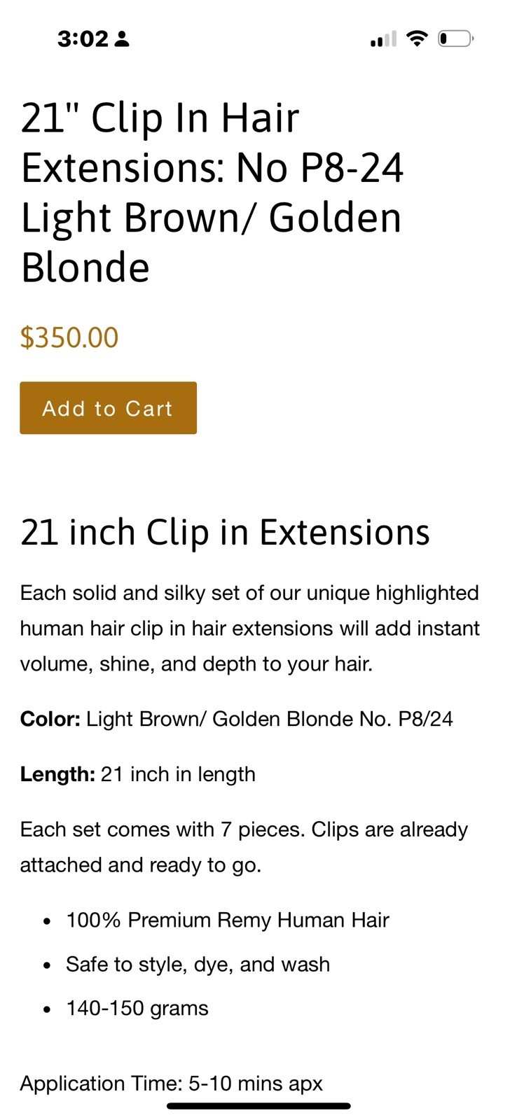 Celebrity Strands 100% Remy Human Hair Clip In PB/24 MSRP $338 BUY ONE 2nd 50%