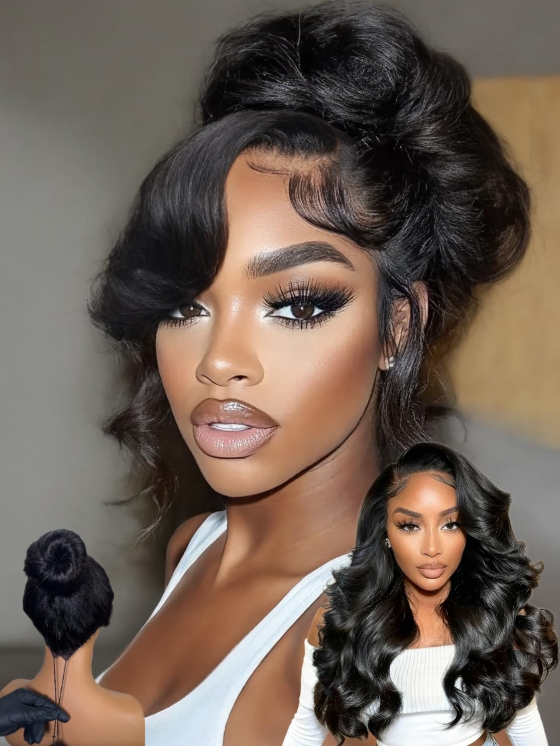 200% Density Body Wave Lace Front Wig – 20″ Feathered Layer, Glueless, Pre-Pluck