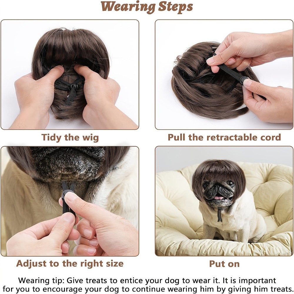 Lovely Charming Funny Eye-Catching Soft Comfortable Pet Universal Decorative Wig