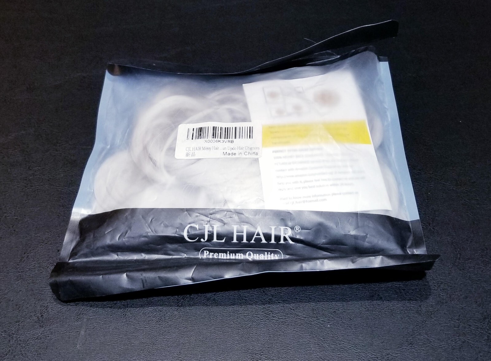 CJL HAIR Tousled Up-do Extensions, Gray Messy Bun Hair Piece
