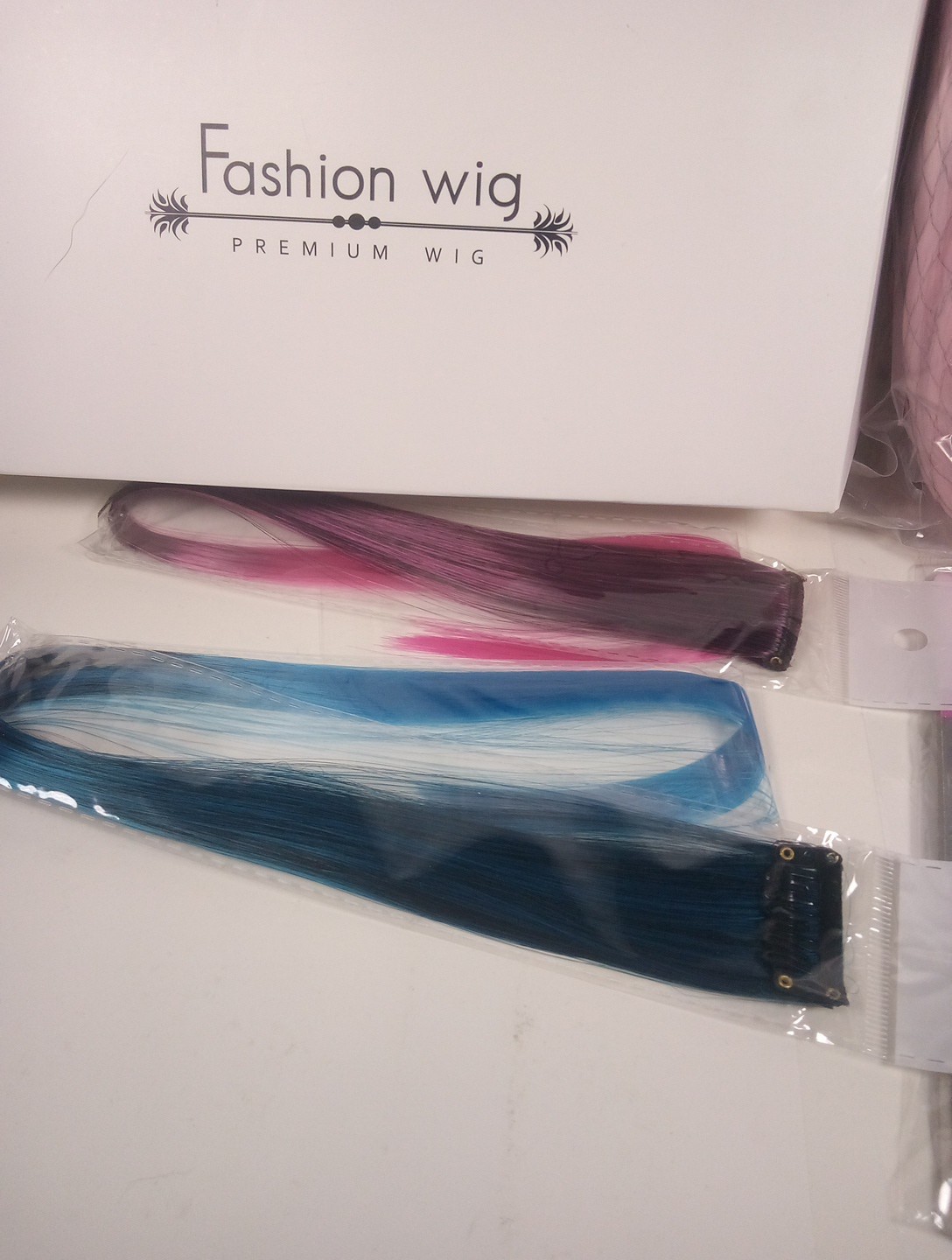 Faelbaty Fashion Wig Premium Wig 12* Mixed Blue Pink Wig