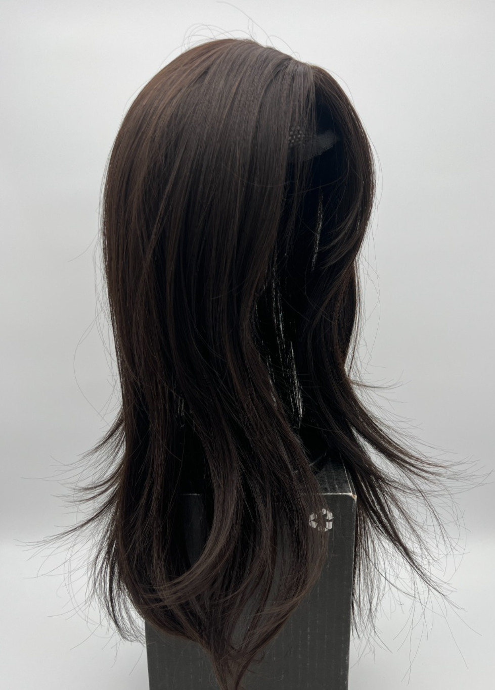 Black w/ Dark Brown Shade Long Straight 18in Women Premium Hair Topper