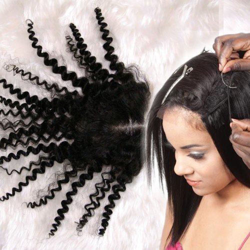Brazilian Hair Lace Closure Curly Free/Middle/Three Part – Natural Black