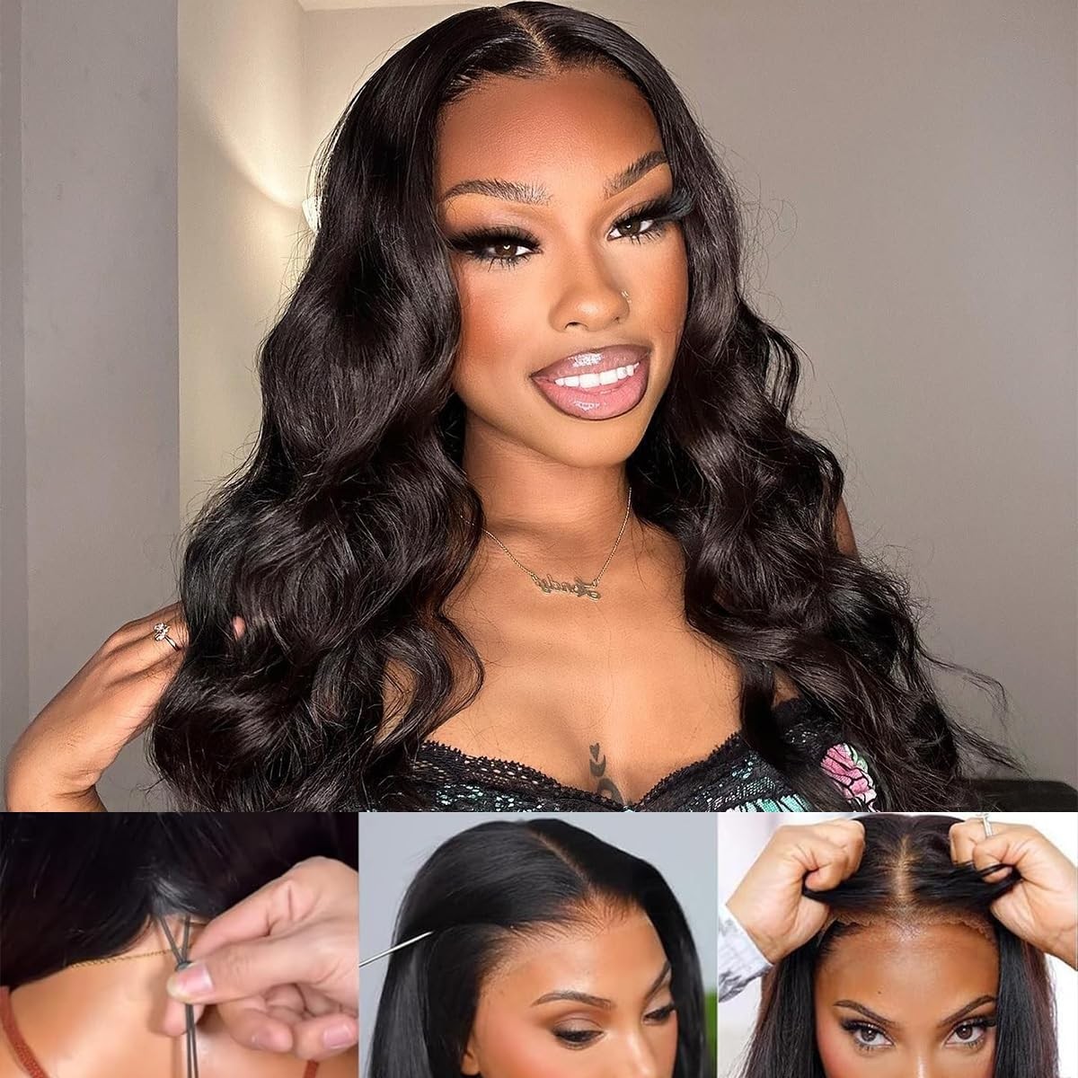 Cikana Wear And Go Glueless Body Wave Lace Front Wigs Human Hair 13X6 Hd Lace
