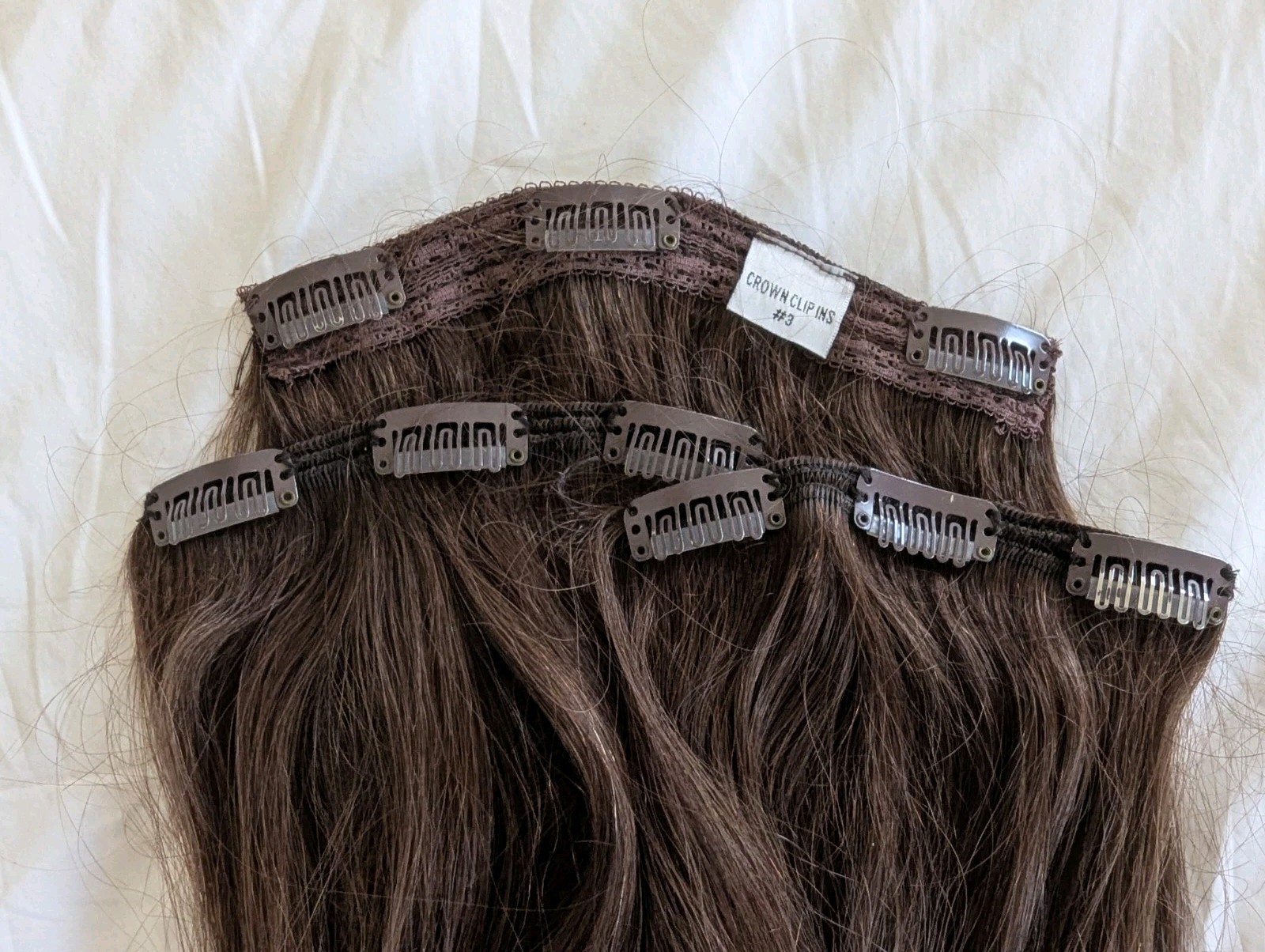 Hidden Crown Clip-In Extensions 14” #3 Medium Brown 3 Pc Remy Pre-owned