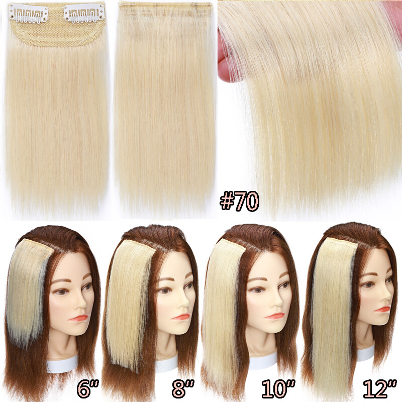 Hair Weft Piece 100% Clip In Human Hair Extensions Thick Topper Hairpiece 4″-12″