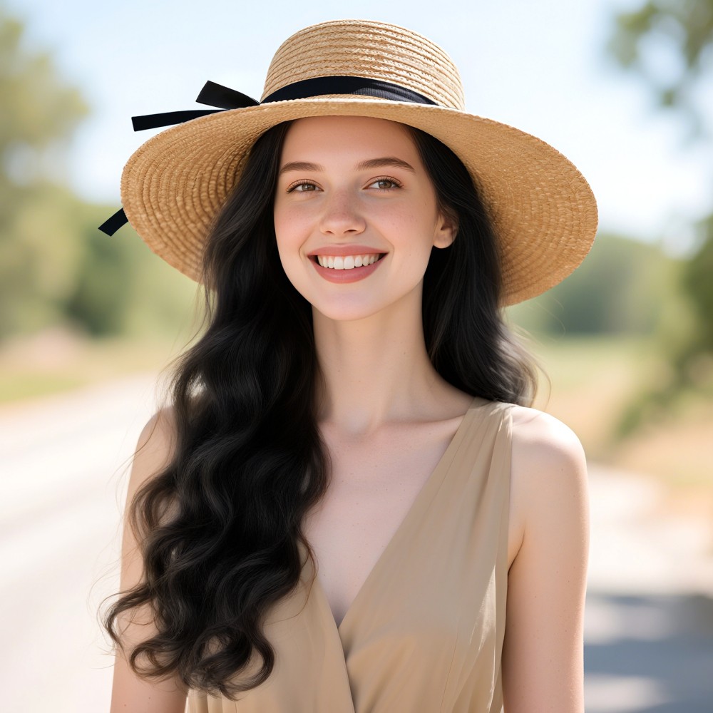 Womens Fisherman Hat for For WIG Long Curly Hair with High Temperature Fiber