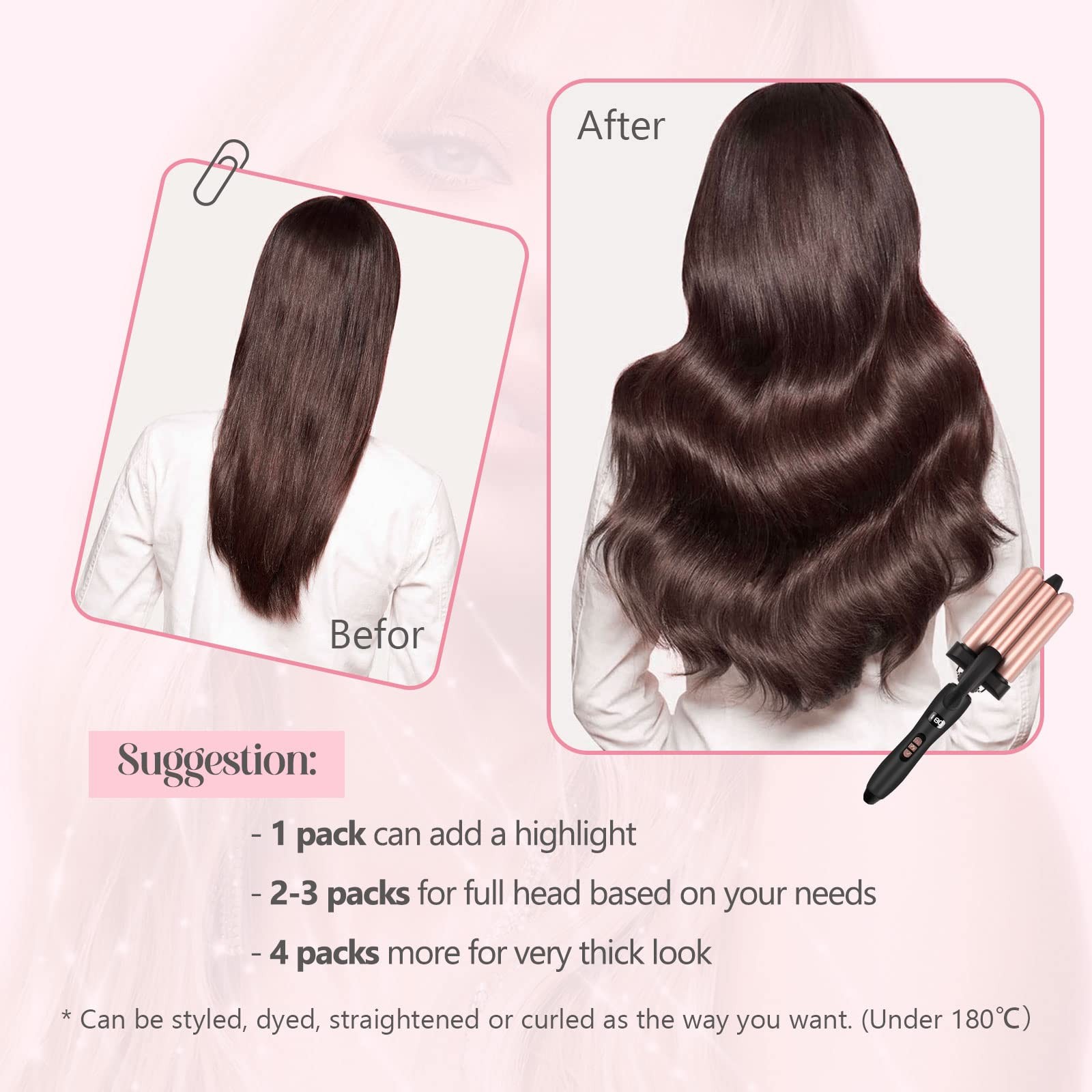 Sixstarhair 20 Piece Tape-In Hair Extensions – Ombre Rooted Chestnut Brown To