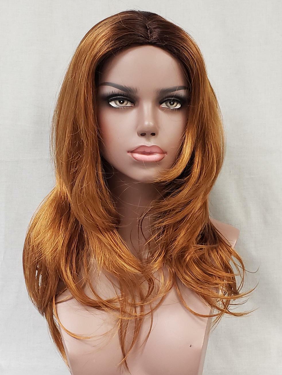 WOMENS LADY LONG STRAIGHT HAIR WIG W/ FACE FRAMING LAYERS & NO BANGS NIKI