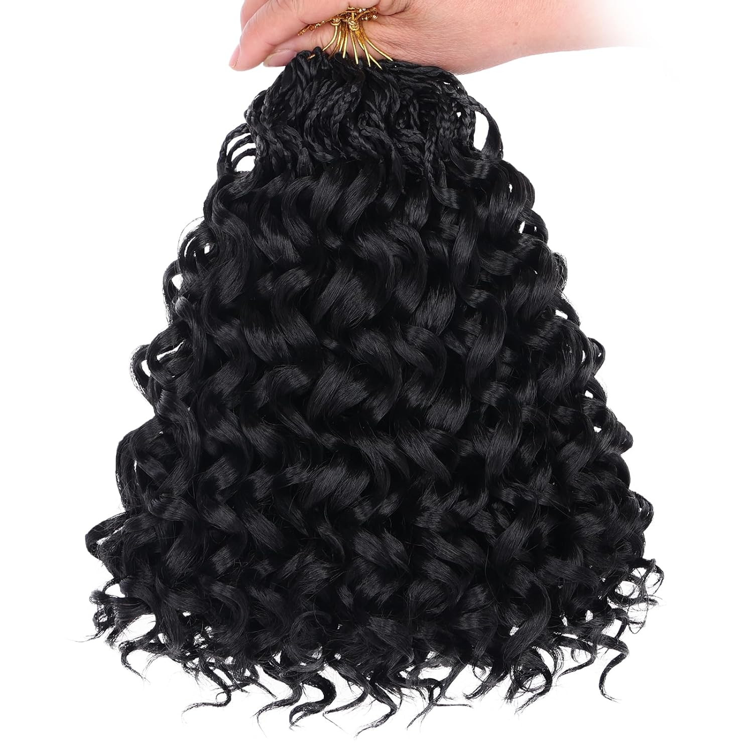 Gogo Curl Crochet Hair 10 Inch 8 Packs Black Ocean Wave Crochet Hair Pre Loop…