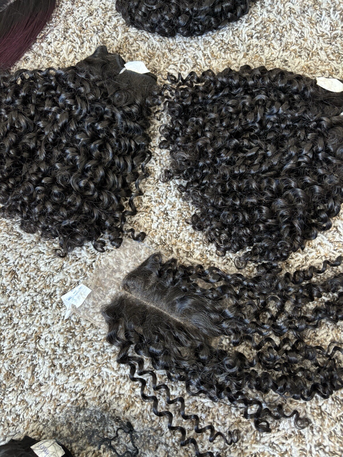 14” 200g Pixie Wet Curl Premium Vietnamese Human Hair With Matching Closure