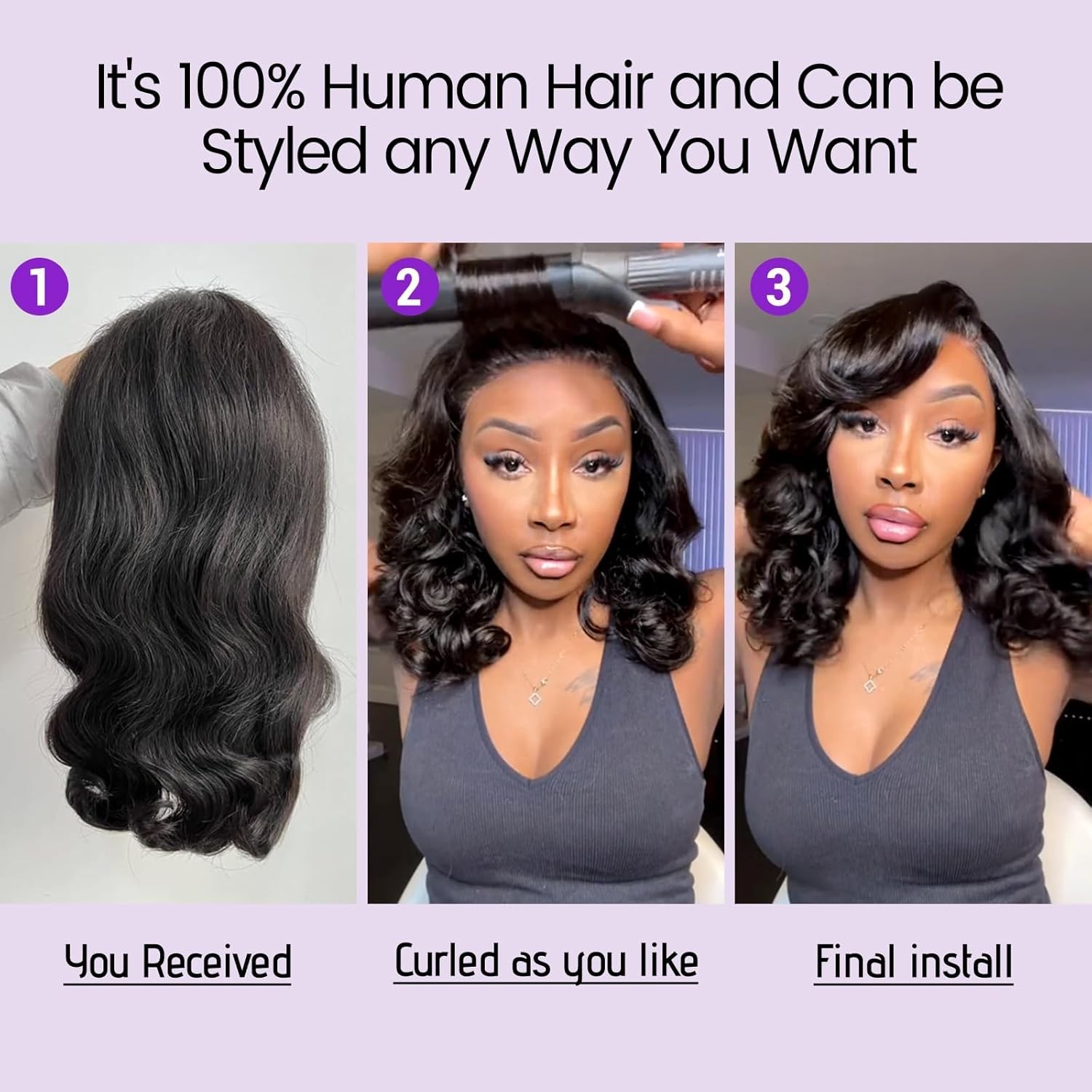 Glueless Wigs Human Hair Pre Plucked Pre Cut 4×4 HD Lace Closure Wigs Body Wave