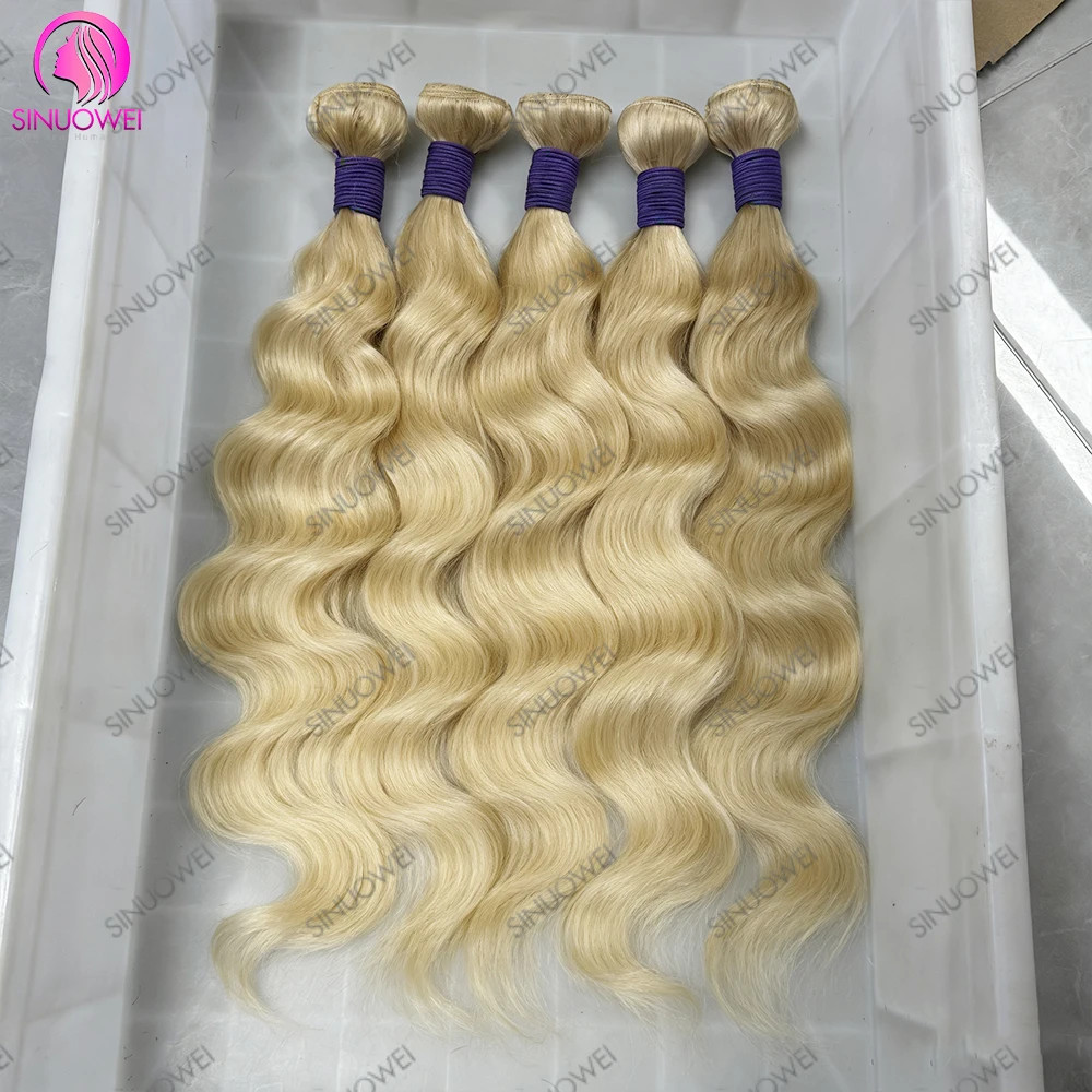 613 Blonde Body Wave Bundles 3/4 Brazilian Remy Hair 100% Human Hair Extensions