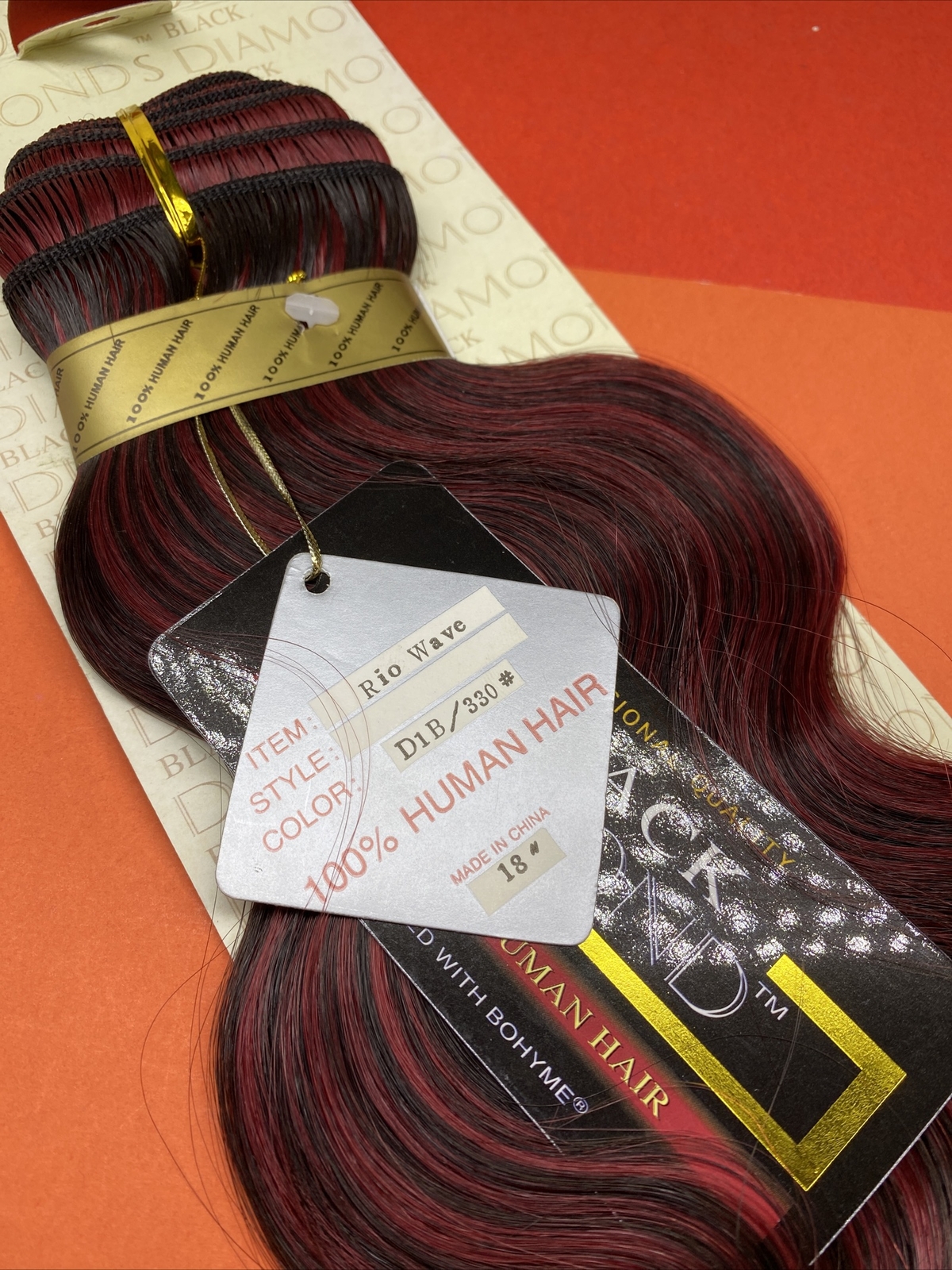 BLACK DIAMOND Human Weave Hair_RIO_WAVE_18″_#D1B/330
