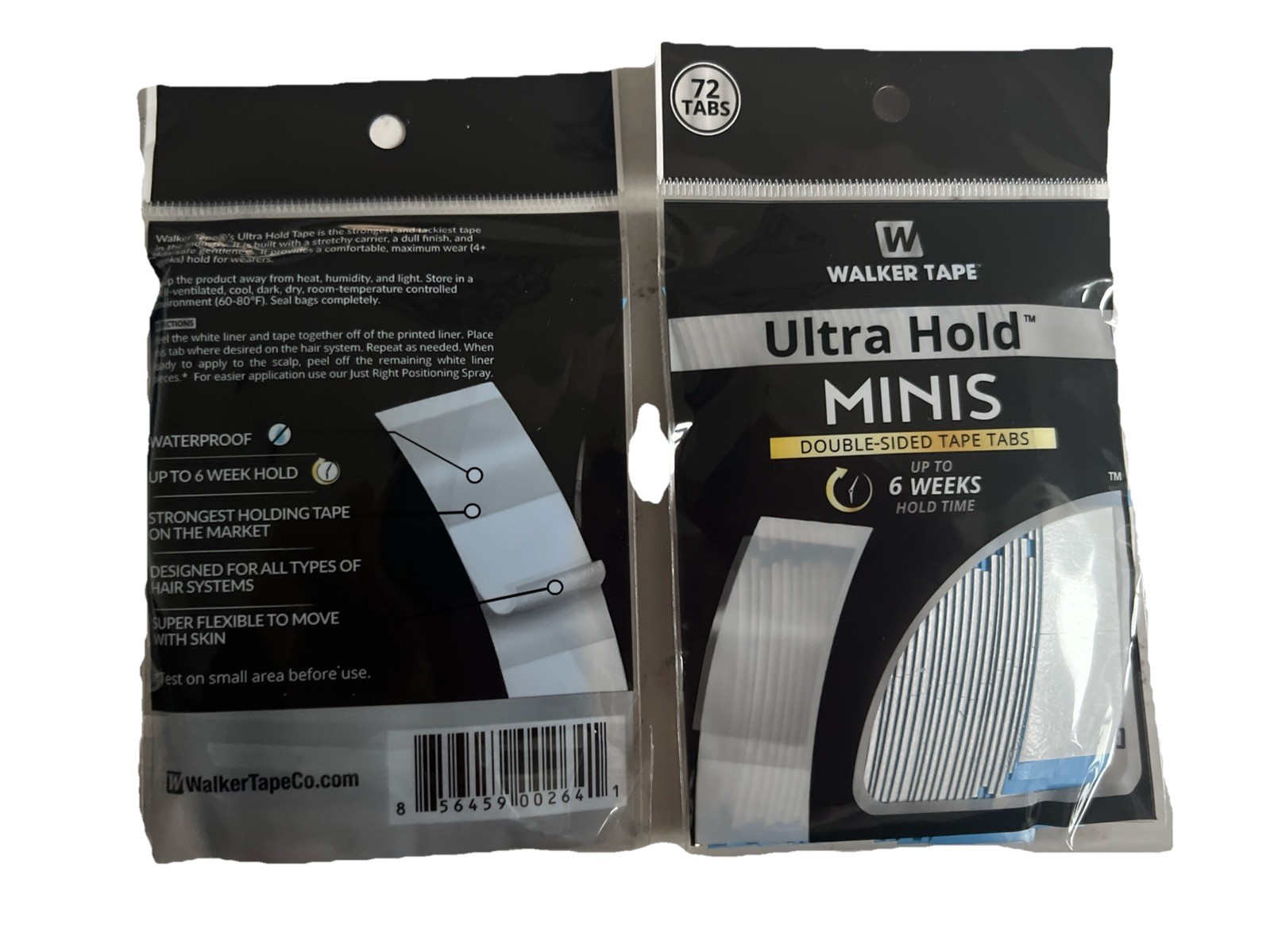 Walker Ultra Hold Tape Mini 72 Tabs Double Sided Tape for Wig,Toupee, Hairpiece.