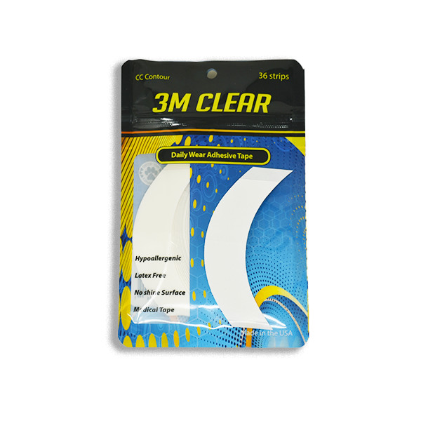 3M 1522 Double Sided Clear Daily Wear 3/4″ X 3″ CC Contour Wig Toupee 108 PCS