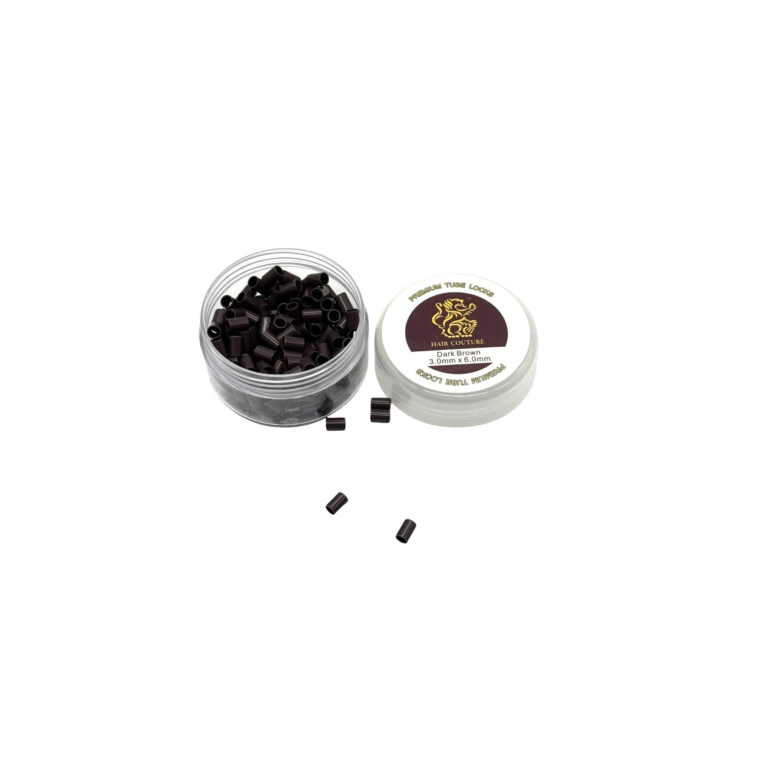 Beads Copper Dark Brown 3 X 6 MM Premium 200 Counts I Tip Hair Extensión