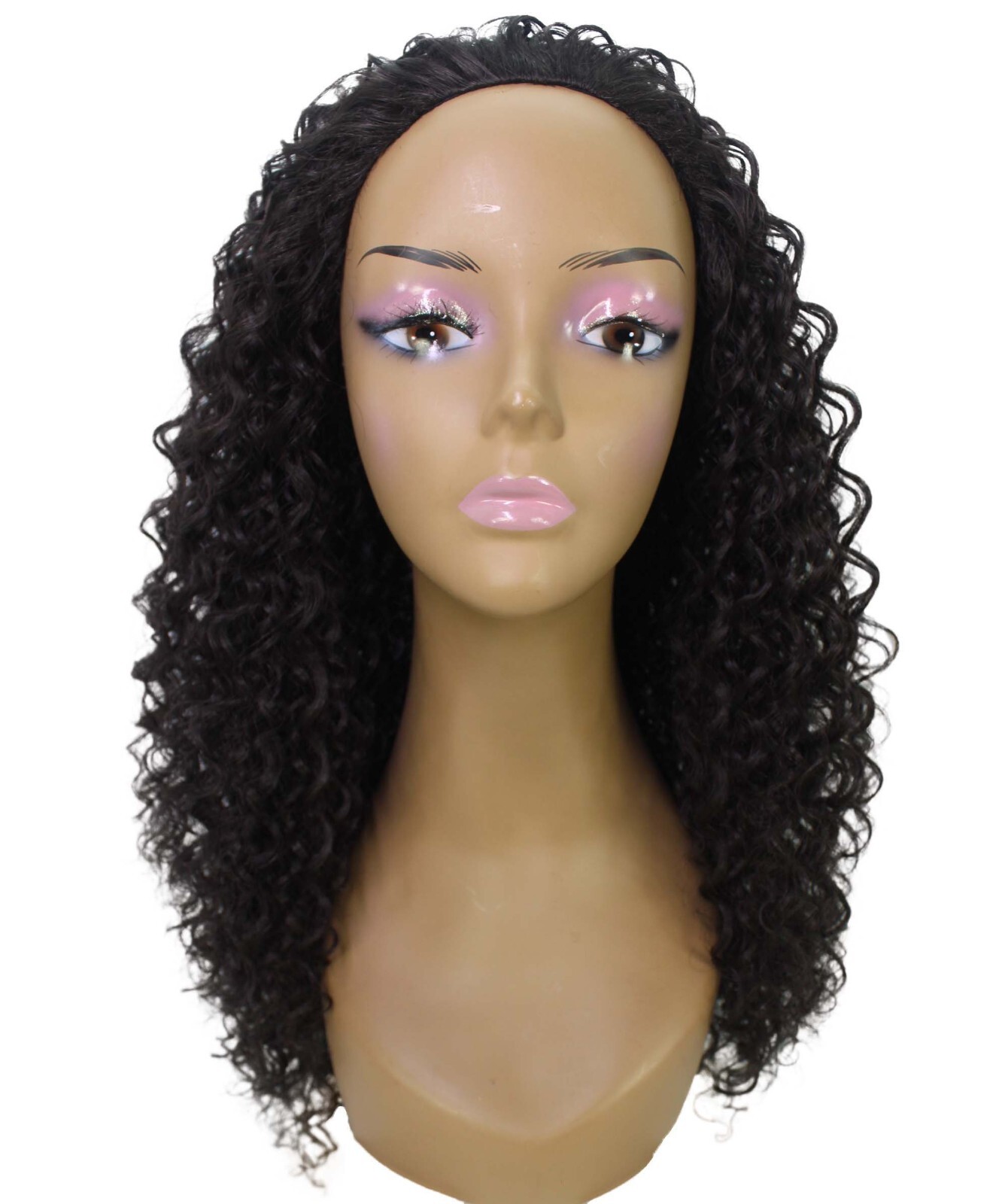LUXLUXE Isadora Curly Body Waves 22.5 in Long Half Wig Half Cap Wig BH-0004