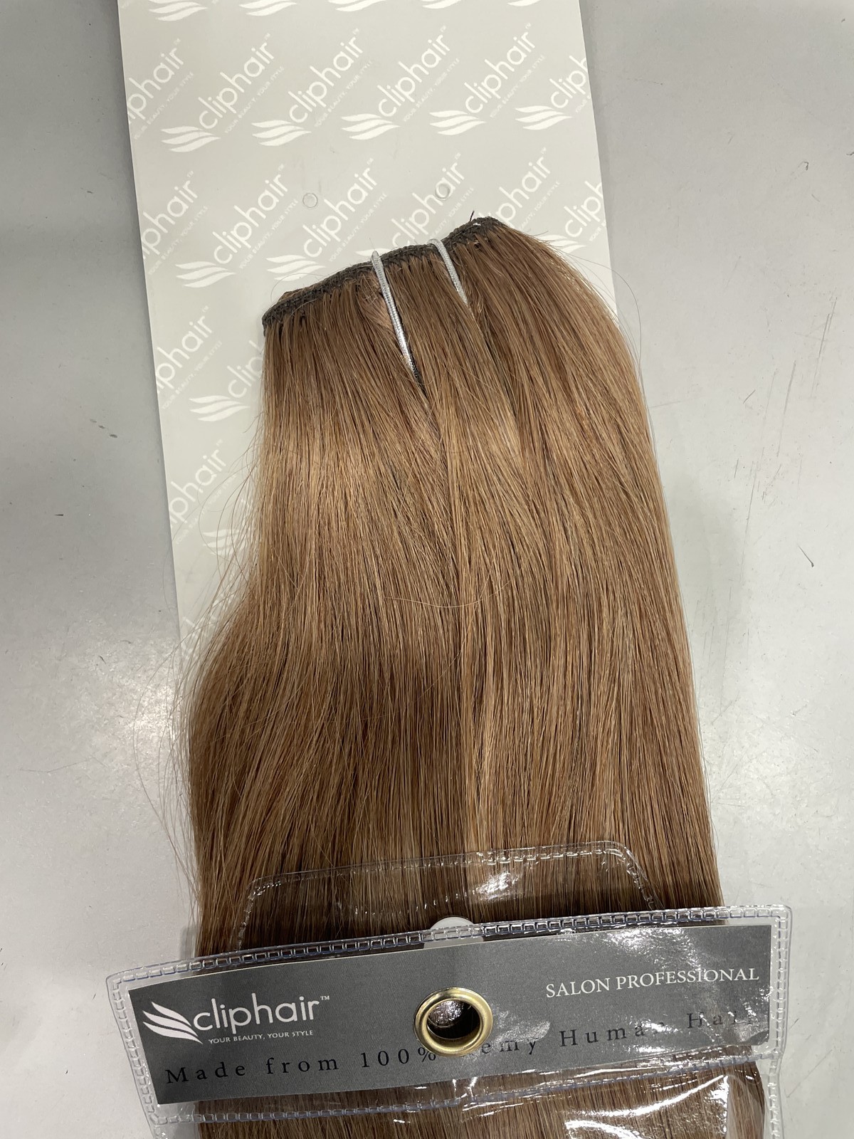Clip Hair Quad Weft Clip-In One Piece Remy Human Hair Extensions, 16″ Color 8#