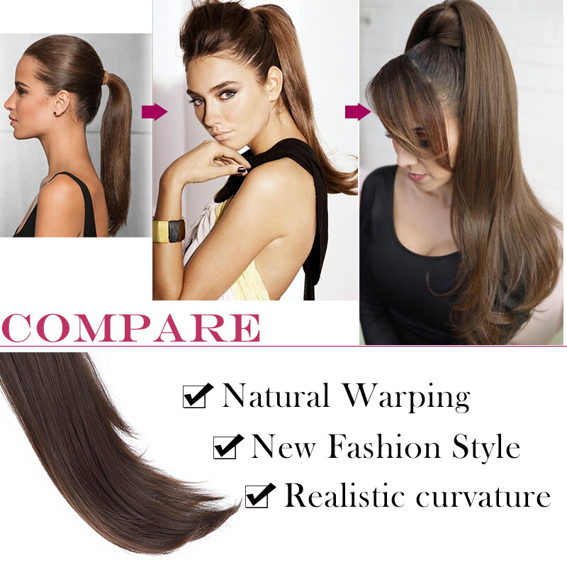 Ponytail Claw on Clip in Hair Extension Synthetic Hairpiece As Human Hair Curly