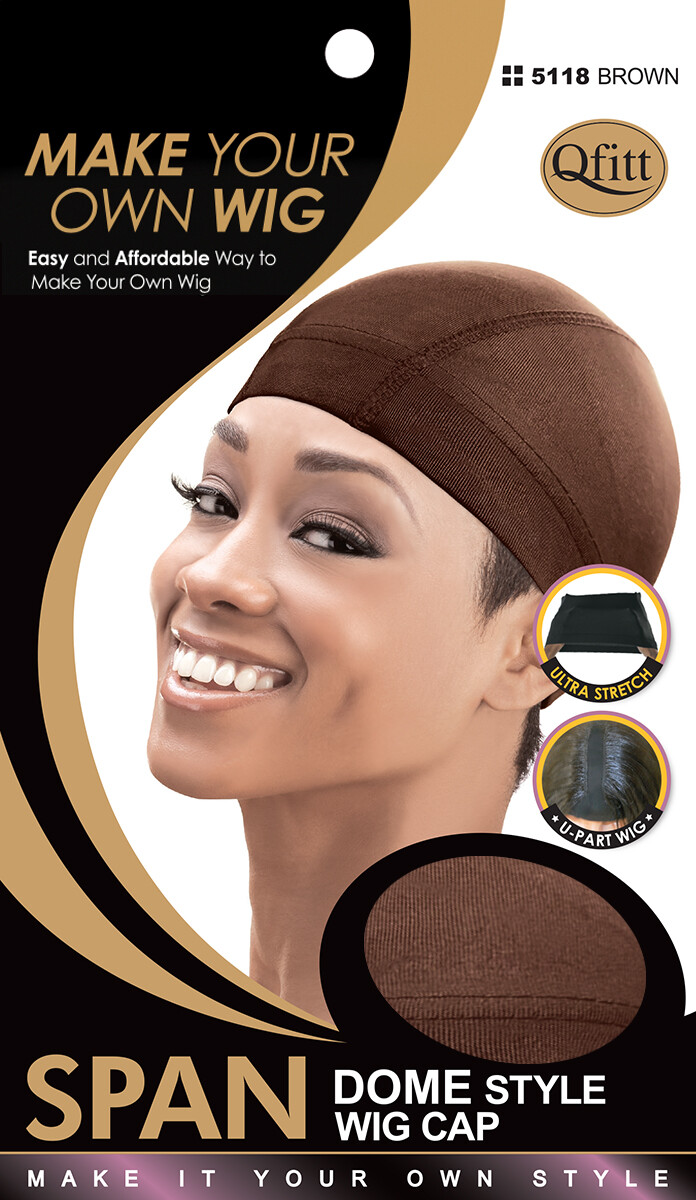 QFITT DOME STYLE SPAN WIG CAP(4PCS):Black, Beige, Brown, Auburn
