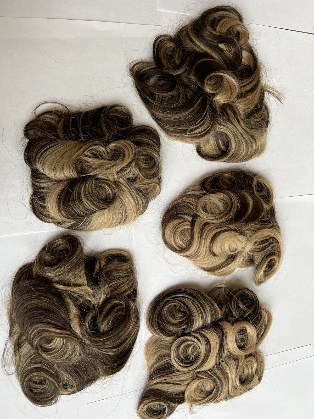 100% Human Hair Wiglet Dark Brown & Hazelnut Curly Claw Hairpiece Extension New