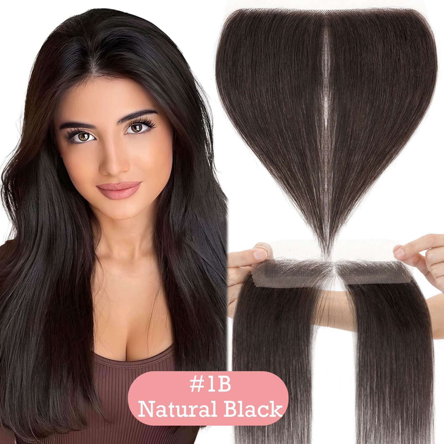 Women Forehead Hairline Toupee Human Hair ALL Lace Hairpieces Hair Topper 10″12″