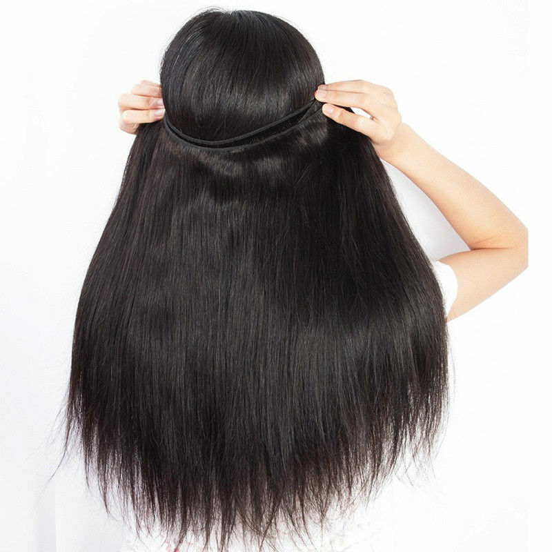 3 Bundles with Closure Frontal 100% Unprocessed Brazilian Virgin Human Hair USA