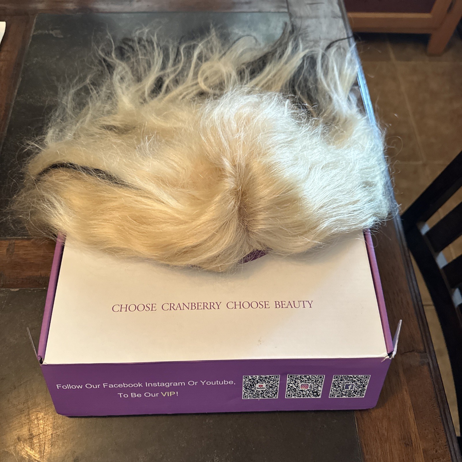 Blonde with Black Highlights Long Hair Glamour Wig