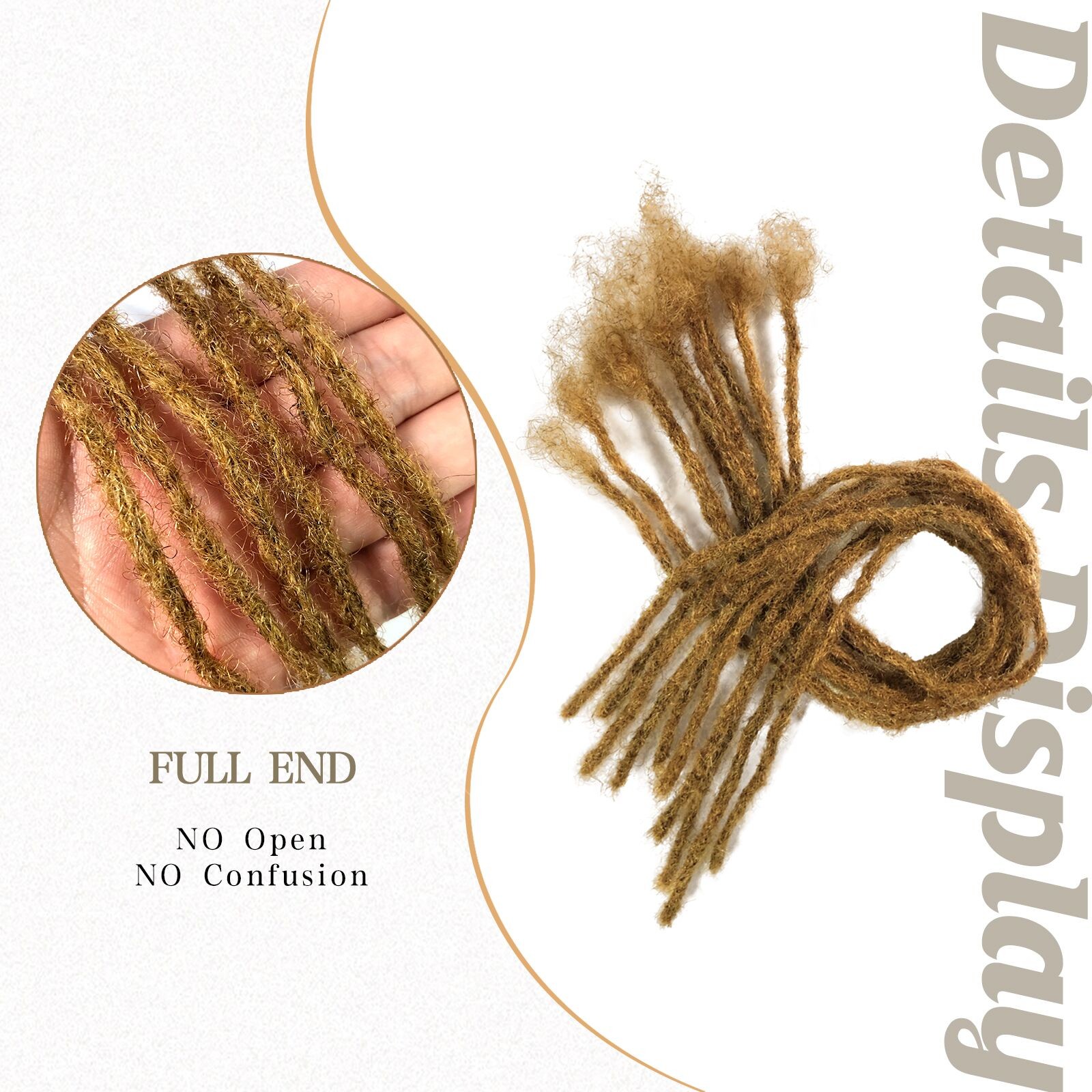 8-24″ 0.2cm Thin Dreadlocks Human Hair Dreads Extensions Sister Locs Afro Dreads