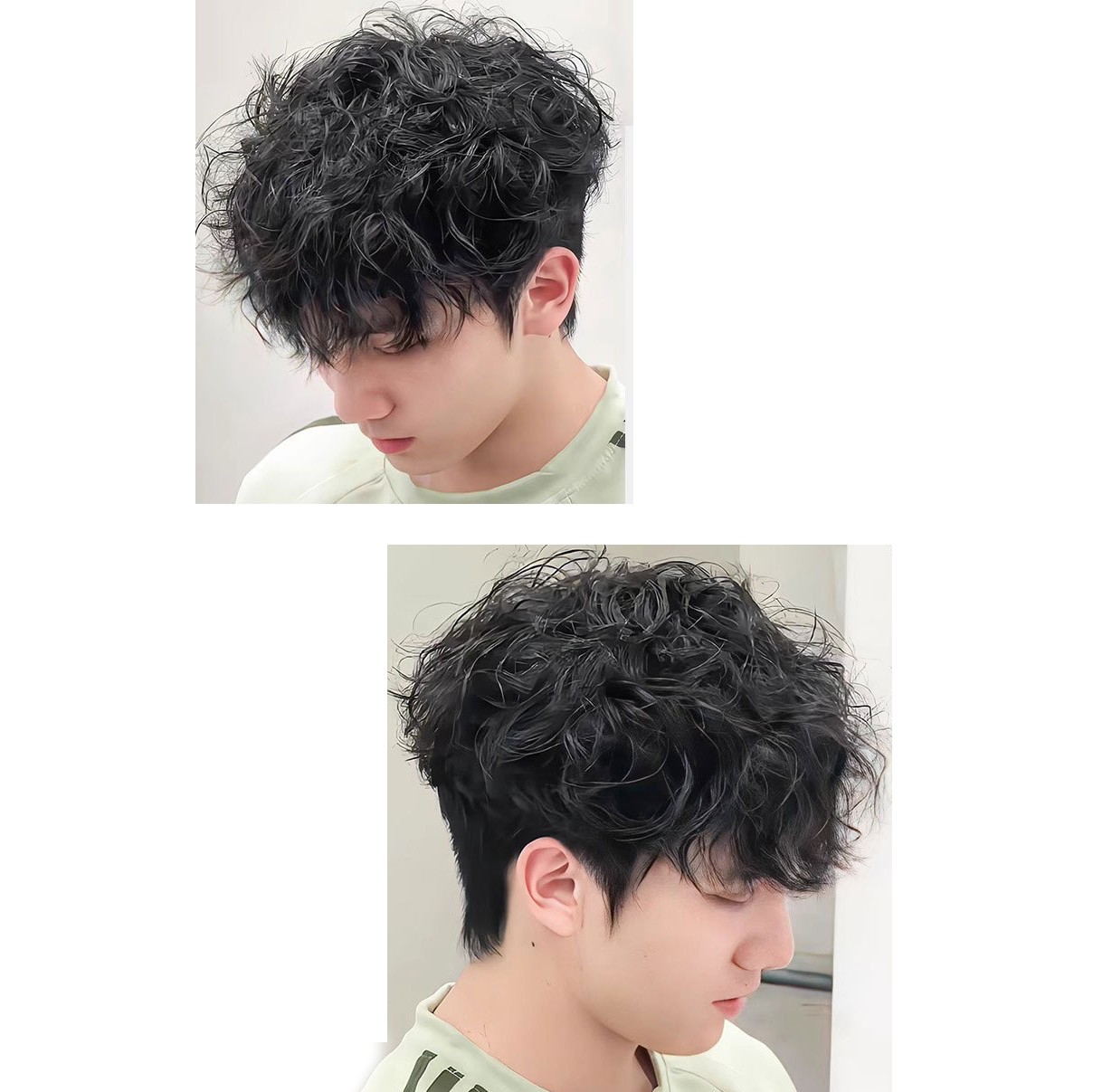Natural Curly Hair Topper Human Hair Clip in Wiglet Hair Pieces Toupee For Men